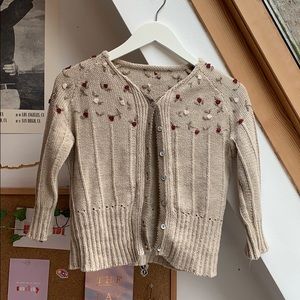 Tan vintage floral cardigan